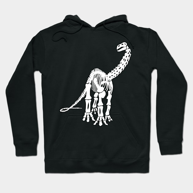 Terra Fossil Brontosaurus Dinosaur White Hoodie by Terra Fossil Merch